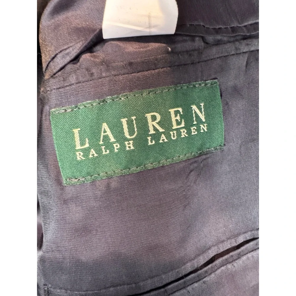 Lauren Ralph Lauren 40R Black Grey‎ Pinstripe Blazer Black Suit Coat Wool RL 40